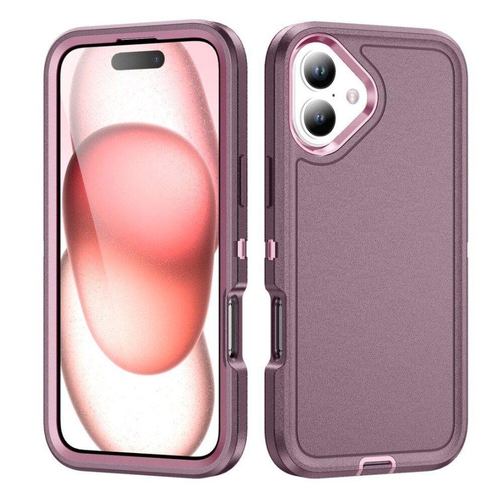 Shockproof 3-Layer Case For Iphone 16 Plus 6.7", Dust & Drop Proof, Compatible With Iphone 16 Plus Purple 9357860051224