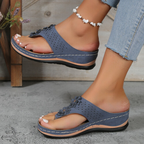 Willtoo Women's Wedge Sandals Blue US9 EU42