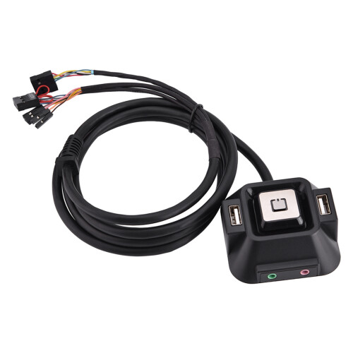 Universal Desktop Switch Extension With Match In Sensor Fingerprint Technology Compatibility Reset Button Dual USB And Audio Jacks For Everyday Use