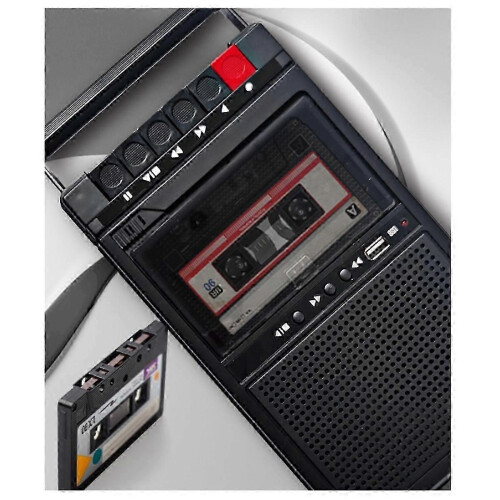 Retro-style tape player with USB and Bluetooth for analog audio 2