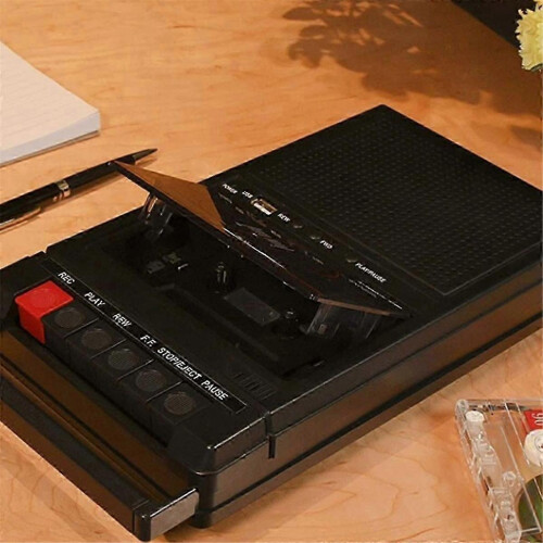 Retro-style tape player with USB and Bluetooth for analog audio 1