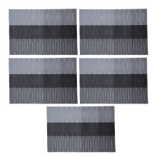 Elegante, rutschfeste Tischsets aus waschbarem Vinyl, 5-teiliges Set, ideal für Zuhause, Esszimmer, Hotel und Restaurant, leicht zu reinigen.