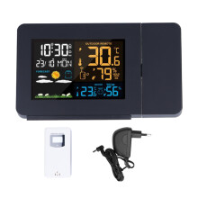 Dual Alarm Projection Clock, Indoor Outdoor Thermometer, Humidity Monitor, Weather Forecast Station, Wireless Weather Station for Modern Living
