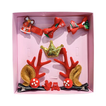 Party Decorations: Christmas Antlers Hair Accessories in Soft Plush Fabric (2Large, 4Medium, 2Small)