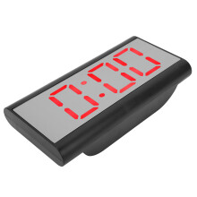 LED-Spiegel-Wecker mit USB-Ladefunktion, 8x3,3x15,9cm, Rot