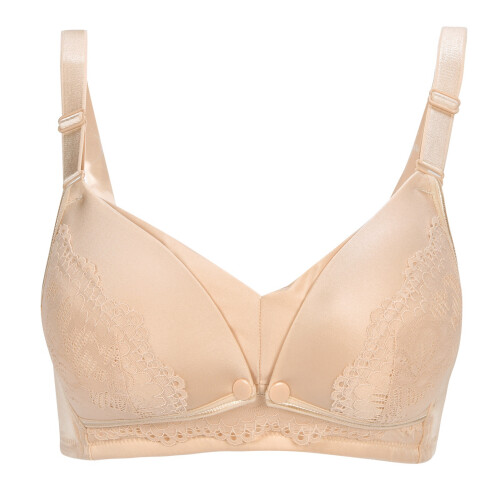 Adjustable Shoulder Strap Wireless Post Surgery Bra Front Closure Design Mastectomy Bras With Pockets Full Coverage Pad Breathable Material Skin Color 1
