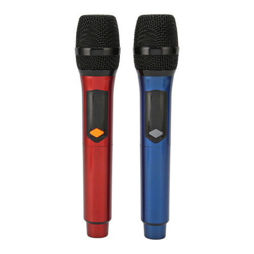 UHF Dual Handheld Dynamic Mic Wireless Rechargeable Microphones System Plug And Play200Ft Range Adjustable Frequency Range Long Working Time For 1