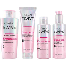 L'Oréal Paris Elvive Glycolic Gloss Shampoo, Conditioner and Rinse-Off Treatment Set