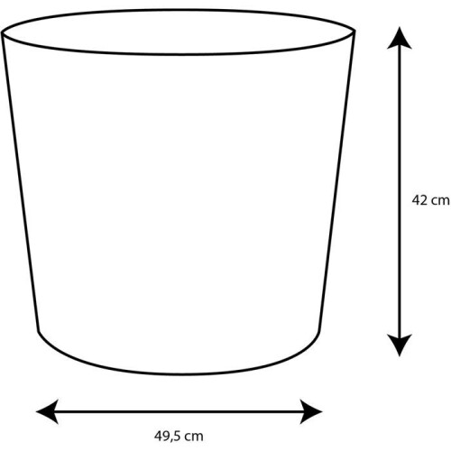 Blumentopf - ELEMENT - Kunststoff - Anthrazitgrau - Konisch - Ø49,5xH42cm - 62,2L - EDA 2