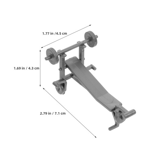 2Stk Mini Workout Deko Kunststoff Fitnessgeräte Grau 1