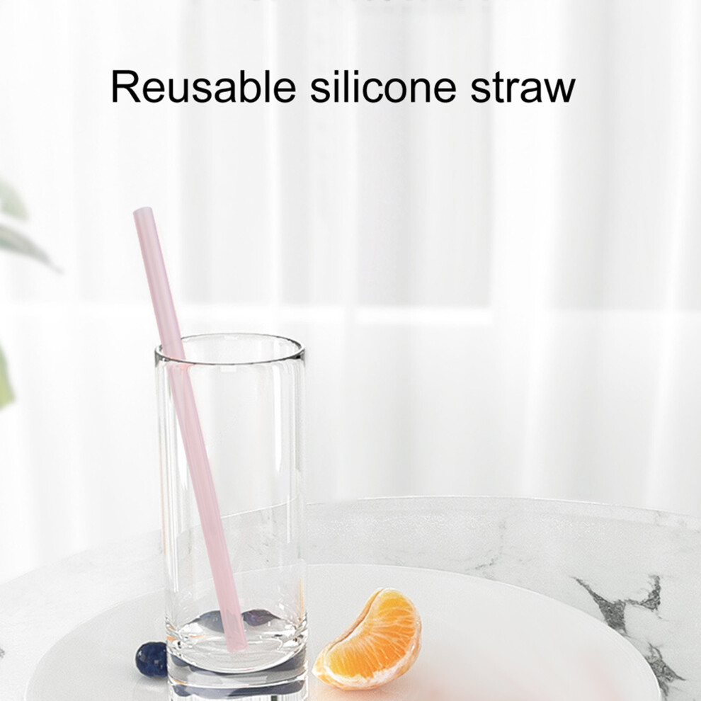 6pcs Silicone Reusable Drinking Straws Flexible for Children,20cm