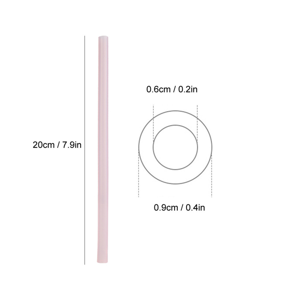 6pcs Reusable Silicone Drinking Straws, Flexible, 20cm, 0.6cm Inner Diameter