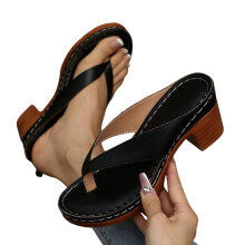 Willtoo Women's Chunky Heel Sandals – Wedge Thong, Open