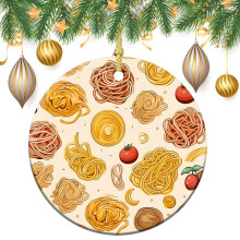 Keramik-Weihnachtsbaumschmuck, italienische Nudeln, Spaghetti-Motiv, elegante hängende Weihnachtsbaumdekorationen aus Keramik für die Freundin zum