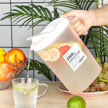 Jarra quadrada transparente de plástico de 2,5 litros (86 oz) com tampa e alça – Livre de BPA, inquebrável, compatível com porta de geladeira,