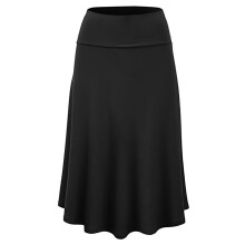 Dámská jednobarevná midi sukně - černá XXXL