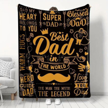 Manta com estampa de letras, presente perfeito para o Dia dos Pais – Manta macia e quentinha para escritório, carro, cama, casa, viagens e