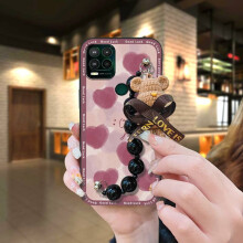 Capa para Moto G Stylus 5G – Capa de silicone macia e à prova d'água com pulseira de urso, resistente a impactos, design de desenho animado que