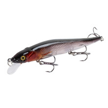 1 leurre de pêche 115 mm/14 g Minnow Crankbait Wobbler Yeux 3D Appât artificiel pour perche, brochet et carpe, swim bait pour la pêche
