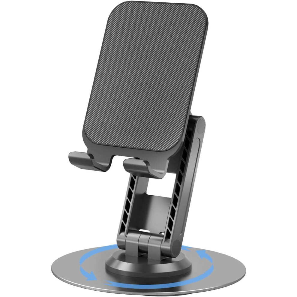 360 Rotating Desk Phone Holder, Foldable & Adjustable For Iphone, Ipad, Switch, Tablet – Black 9551475448909
