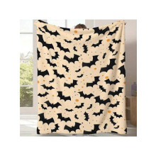 Manta com Estampa de Morcegos Góticos - Manta de Terror com Tema de Halloween, Flanela Macia para Sofá, Cama, Decoração Gótica Perfeita - 280gsm