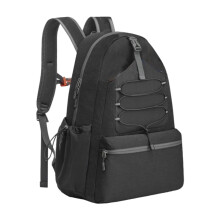Tennis Bag Smooth Zipper Large Pickleball Backpack with Shoulder Strap Sport Bag Black