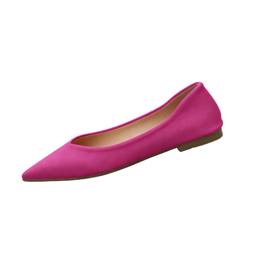 Willtoo Women's Solid Color Pointed Toe Flat Shoes