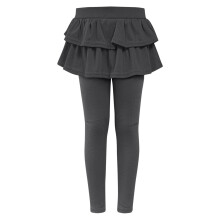 Meresysid Leggings voor kleine meisjes, peuters en kleuters, schooluniformbroek, leggings met rokje, stretch, warme jegging, donkergrijs, 3-4 jaar