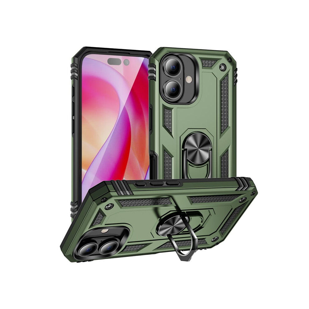 Military Grade Shockproof Case With Kickstand For Compatible With Iphone 16 Plus (6.7"), Army Green 9340959356829