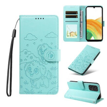 Groene leren flipcase voor Samsung Galaxy A33 5G – RFID-portemonnee, magnetische sluiting, draagkoord en standaard