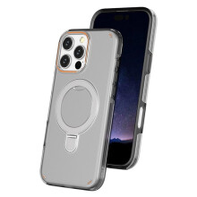 iPhone 14 Pro hoesje – MagSafe-compatibel, 2-in-1 magnetische ring, draaibare houder, schokbestendig zacht TPU, zwart