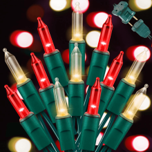 100 Red Clear Christmas Lights, 20ft Green Wire Incandescent String Lights for Indoor/Outdoor – Compatible with Holiday, Halloween, Valentine's,