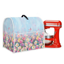 Housse de protection lavable pour robot de cuisine avec poches avant, compatible avec les robots de 6 à 8 litres, motif floral papillon