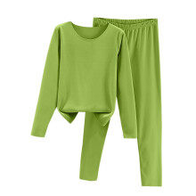 Completo pigiama caldo da donna foderato in pile, verde neon, taglia XXL