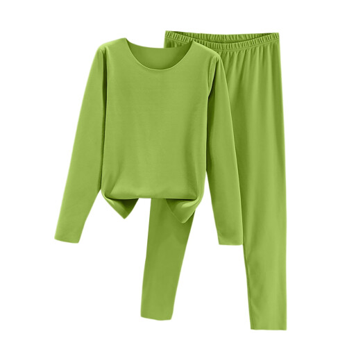 Dampyjamasset med fleecefoder, värmande, neongrön XXL