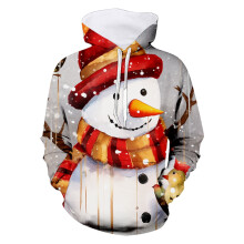 Sweat à capuche imprimé Noël pour homme