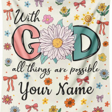 Christian Throw Blanket for Women – "God Says I Am" Inspirational Gift, Coquette Pink Bow Bible Verse Blanket, Compatible with Christmas & Birthday