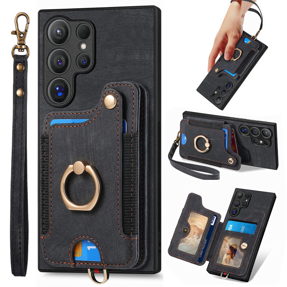 Samsung Galaxy S25 Ultra Case Wallet With Card Holder, Rfid-Blocking Pu Leather, Ring Stand & Wrist Strap Â Compatible With S25 Ultra 6.9" (2025), 9773935342910