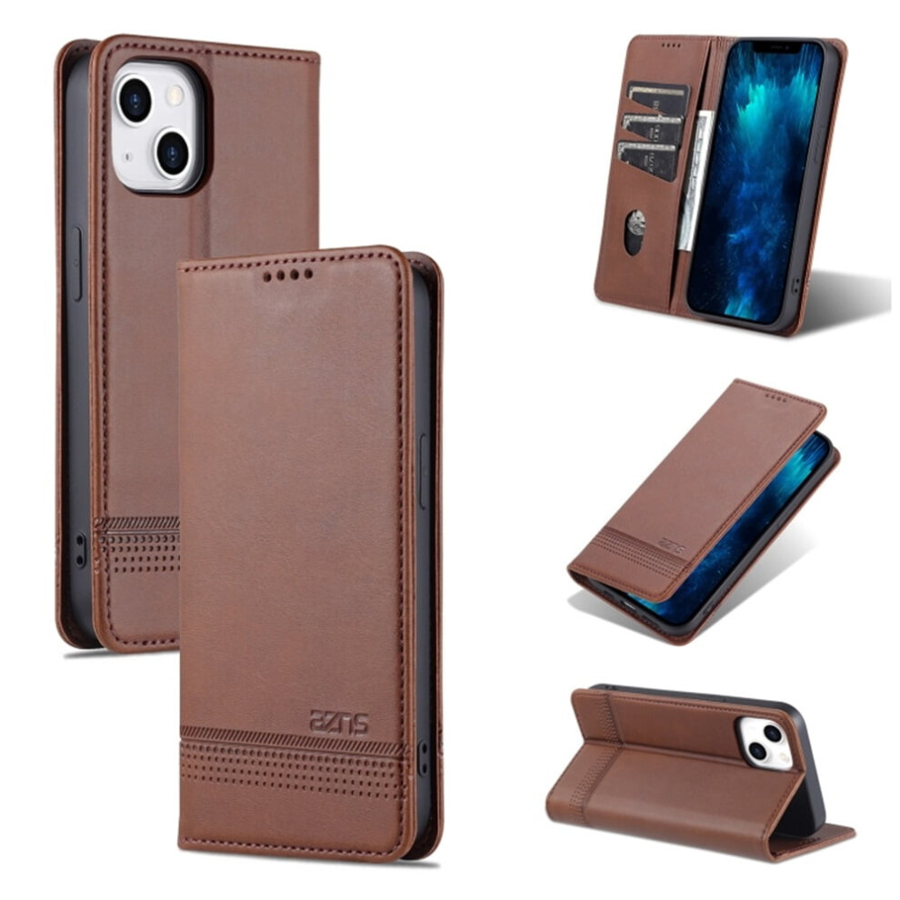 Iphone 14 Pu Leather Wallet Case Dark/Brown 968604582233