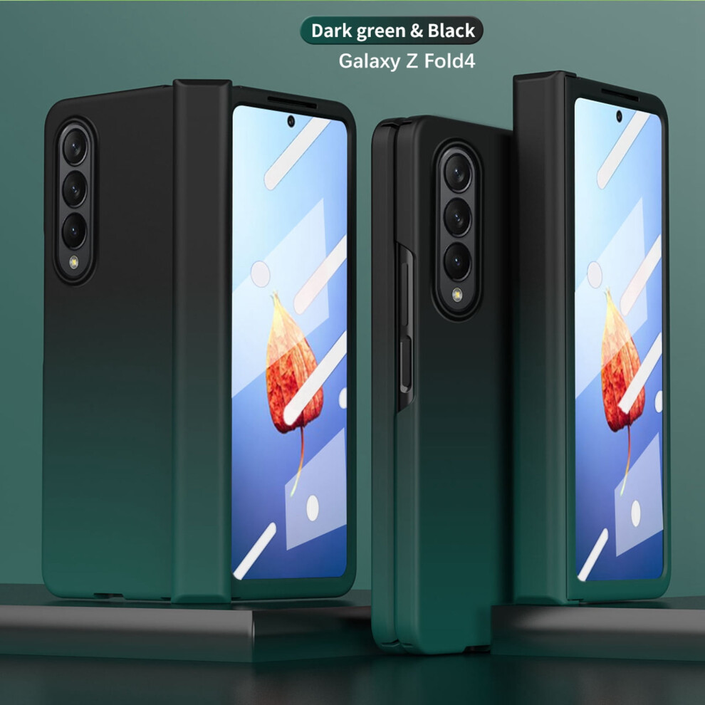 Shockproof Gradient Pc Case For Samsung Galaxy Z Fold 4 5G Â Hinge Protection, Lightweight, Dark (No Screen Protector) Green 9773935343689