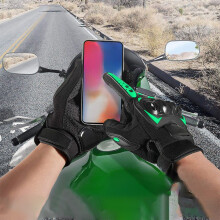 Men's Full-Finger Motorcycle Gloves, Touchscreen-Compatible, Anti-Slip, Breathable Mesh, Protective Pads, for Cycling/Racing/Off-Road