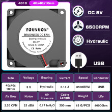 YOUNUON 40mm DC-ventilator 12V 24V 5V 40x40mm