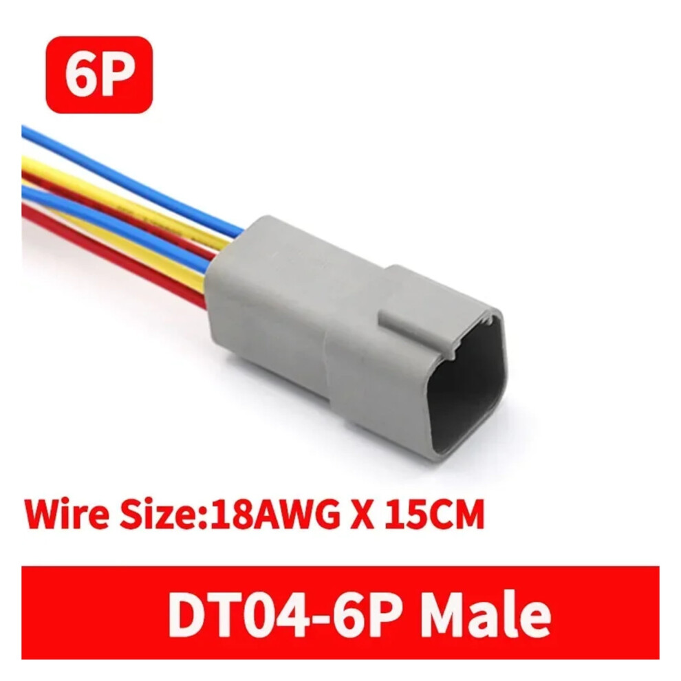 Dt Connector With15cm Wiring Harness Dt06-2S/Dt04-2P 2P 3P 4P 6P 8P 12P Waterproof Electrical Connection Automotive Plug 9773935346604