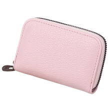 Women's vegan leather zip-around wallet with RFID blocking