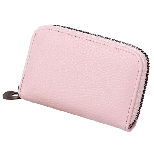 Women's vegan leather zip-around wallet with RFID blocking