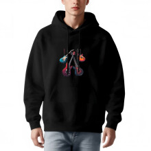 Men's Long Sleeve Hoodie Pullover Sweatshirt with Pockets - Colorful Electric Guitar Graphic Design Relaxed Fit Drawstring Hood