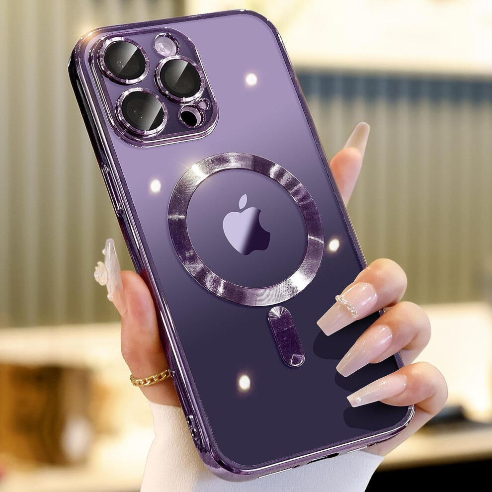Magnetic Case For Iphone 15 Pro Max Â Slim, Magsafe Compatible, Non-Yellowing Purple 9773935345195