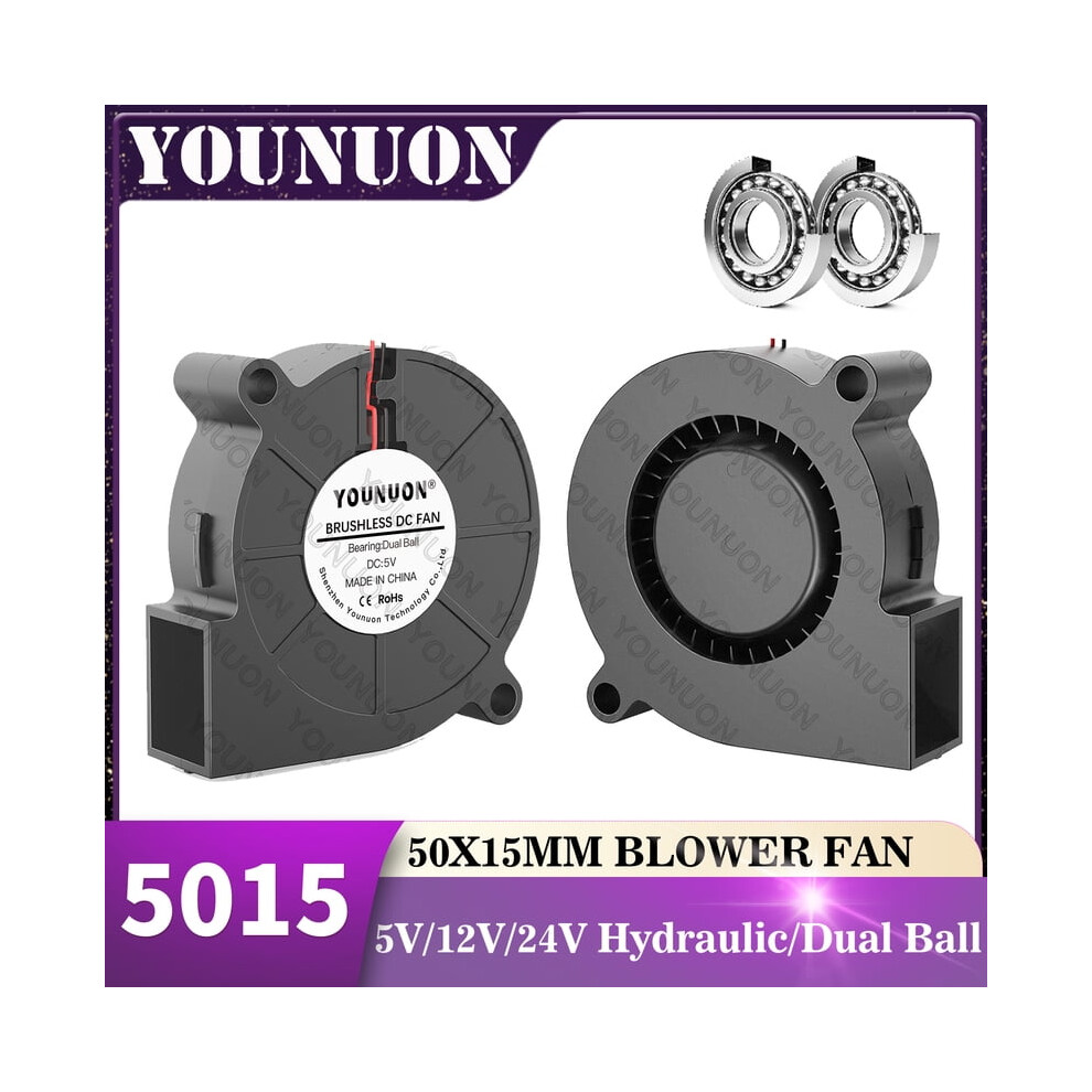 5015 Blower Fan 50Mm X 15Mm Dc 24V/12V/5V 2Pin 968604586934