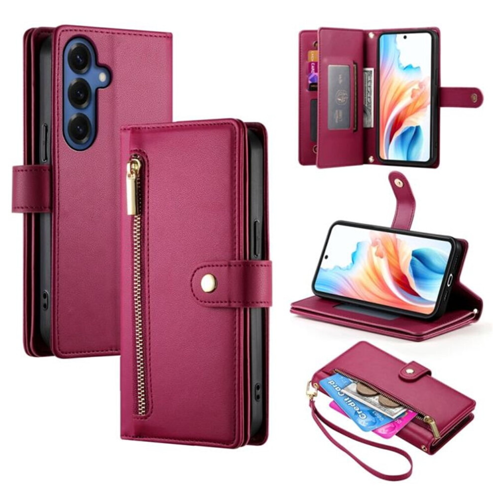 Leather Wallet Case For Samsung Galaxy S26+ 5G 6.7 Inch Red 968604587825
