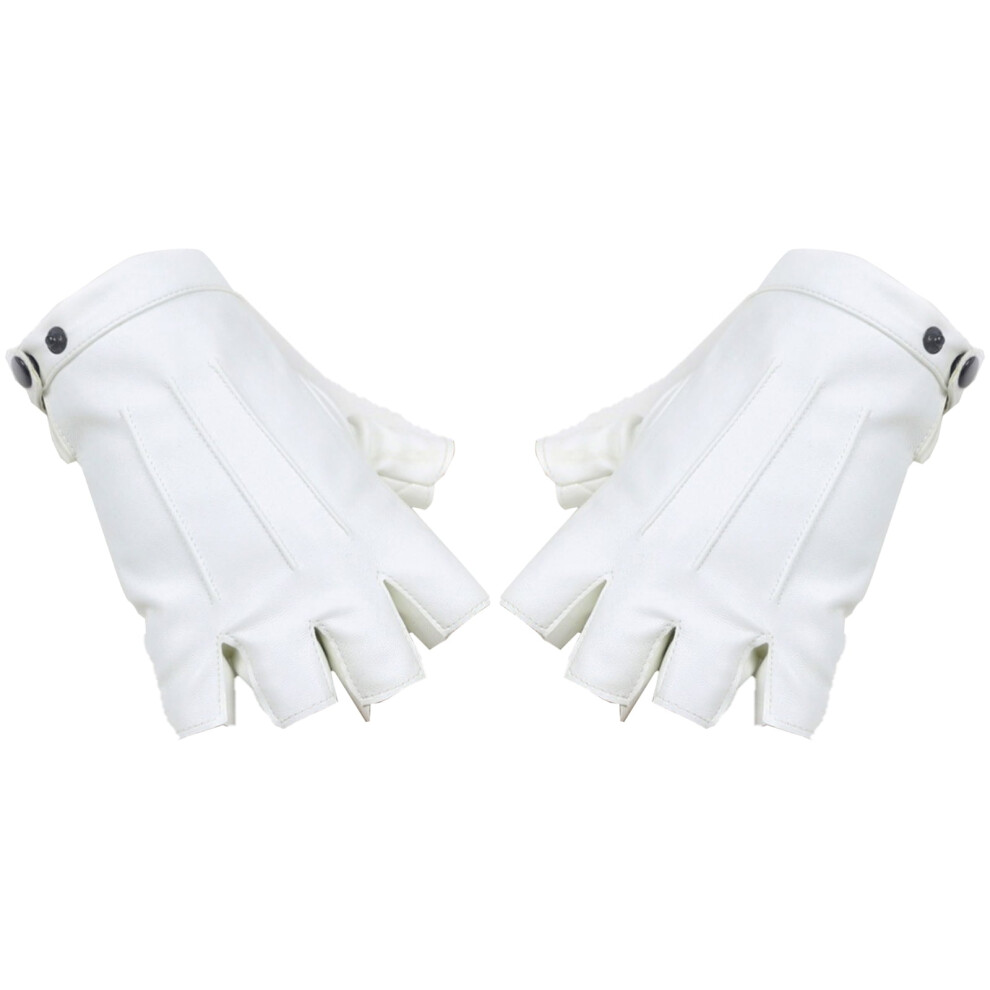 Feamos Pu Leather Glove For Women Men Fingerless Cycling Motorcycle Driving Gloves Half Finger Sport Gloves Weightlifting Black 9357860055390